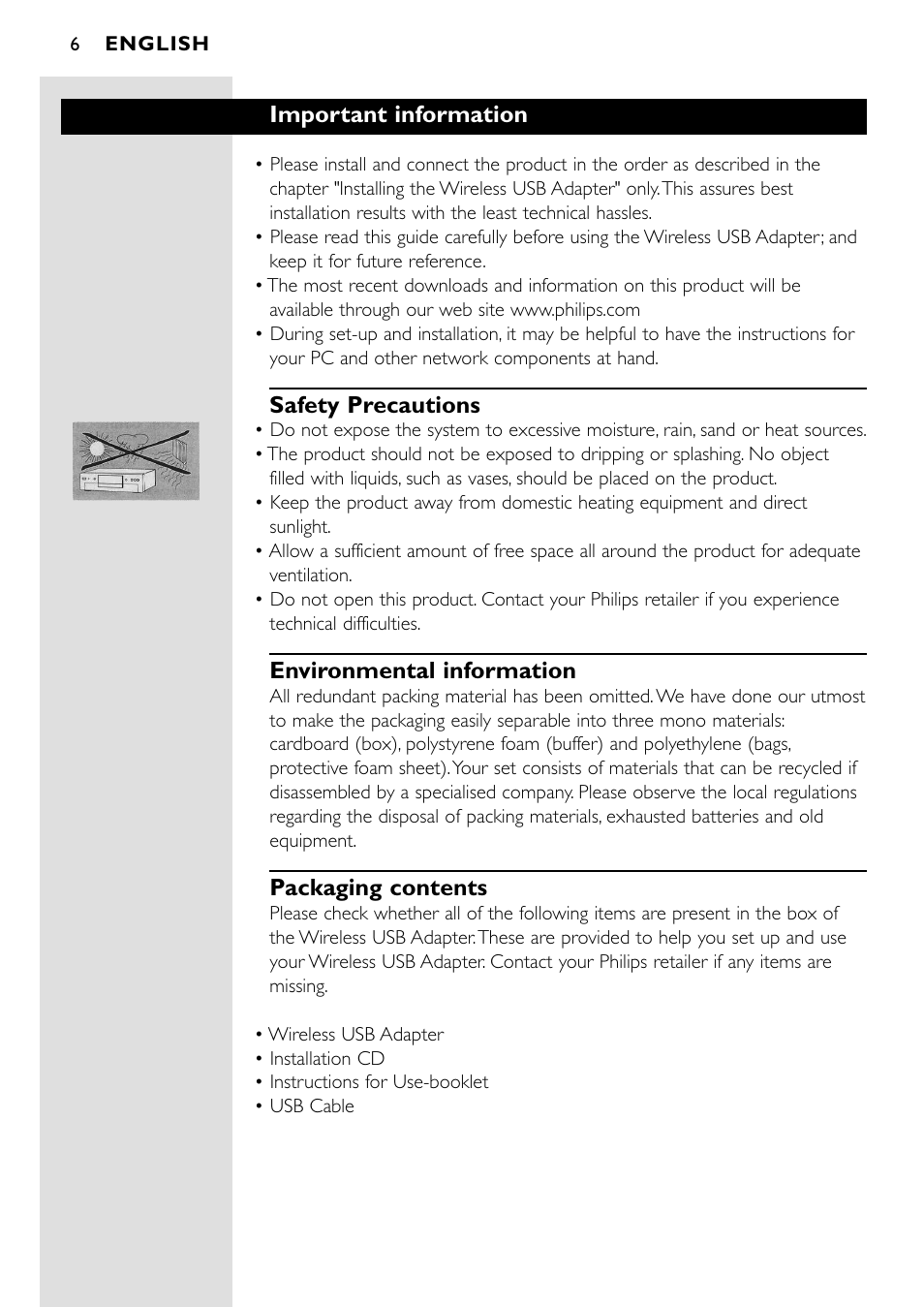 Philips CPWUA001 User Manual | Page 6 / 30