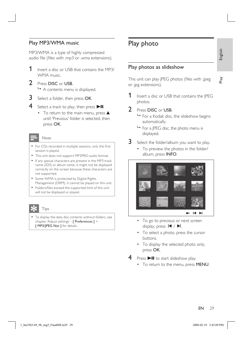 Play photo | Philips HTS3569 User Manual | Page 29 / 48