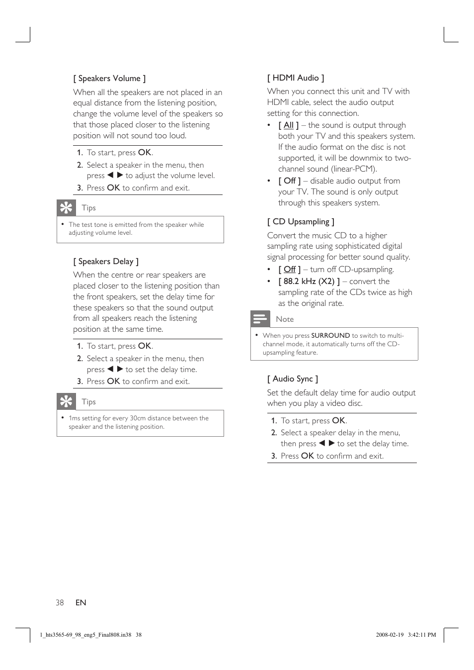 Philips HTS3569 User Manual | Page 38 / 48