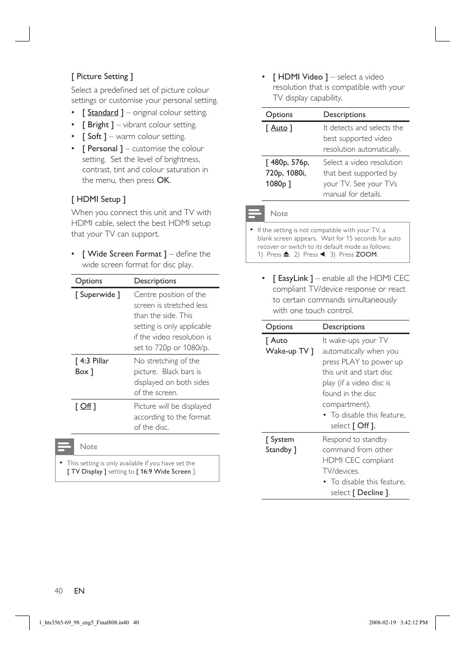 Philips HTS3569 User Manual | Page 40 / 48