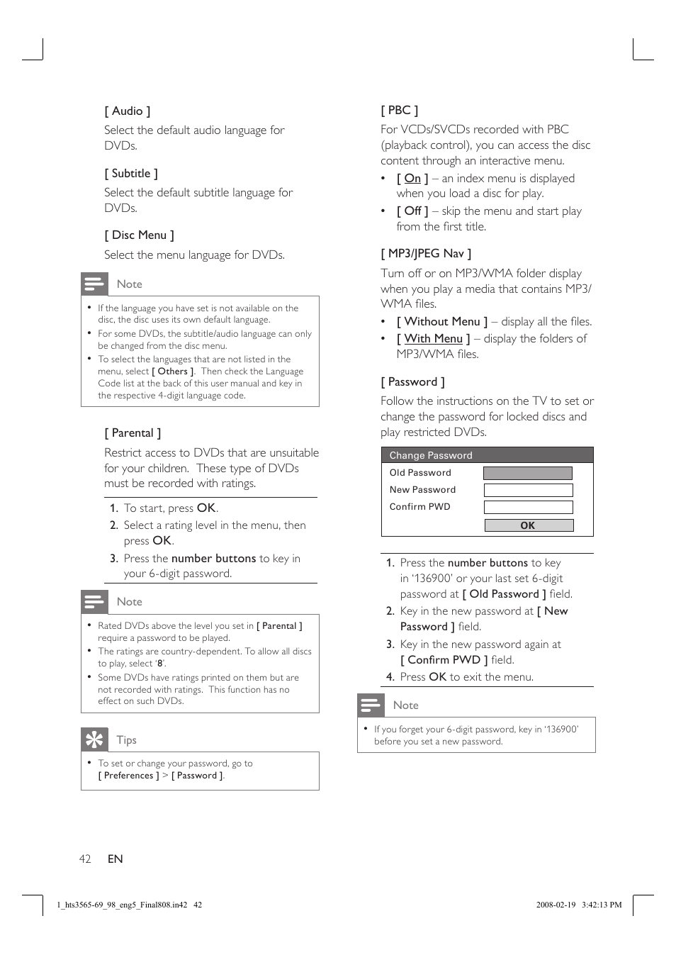 Philips HTS3569 User Manual | Page 42 / 48