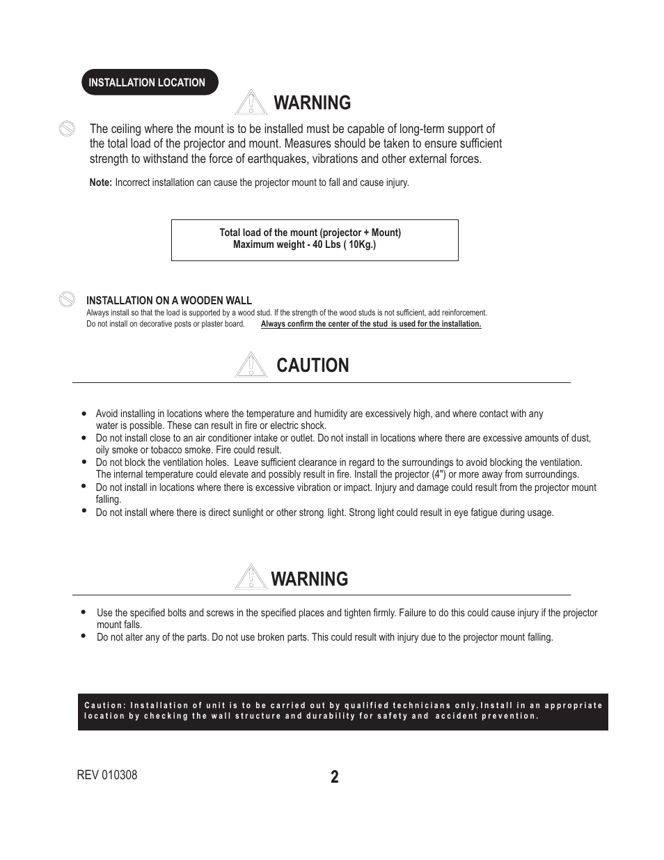 Caution warning warning | Philips UPM51 User Manual | Page 2 / 5