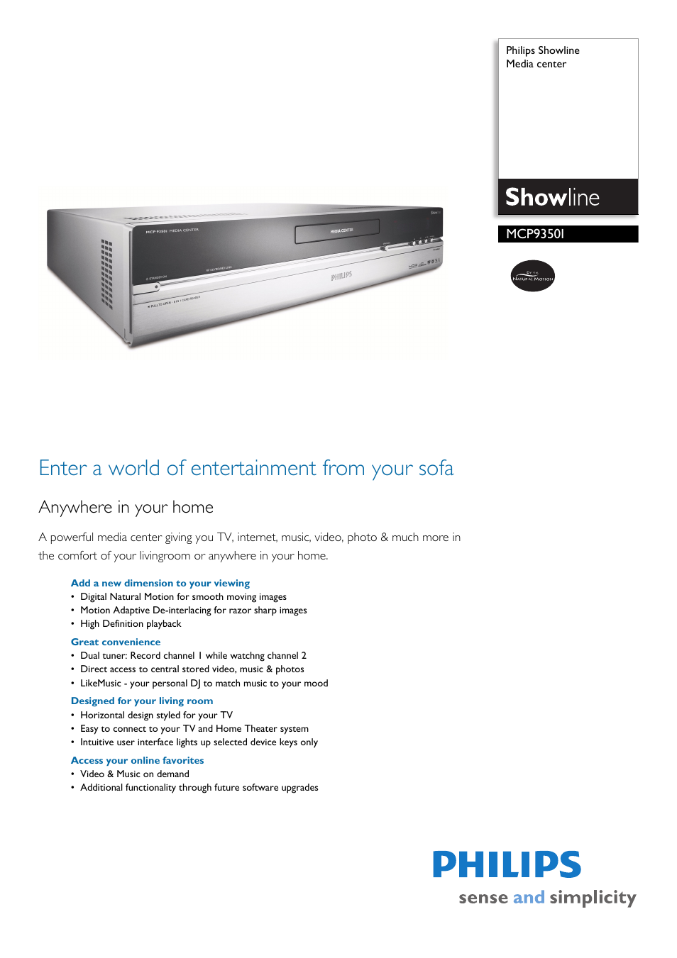 Philips MCP9350I User Manual | 2 pages