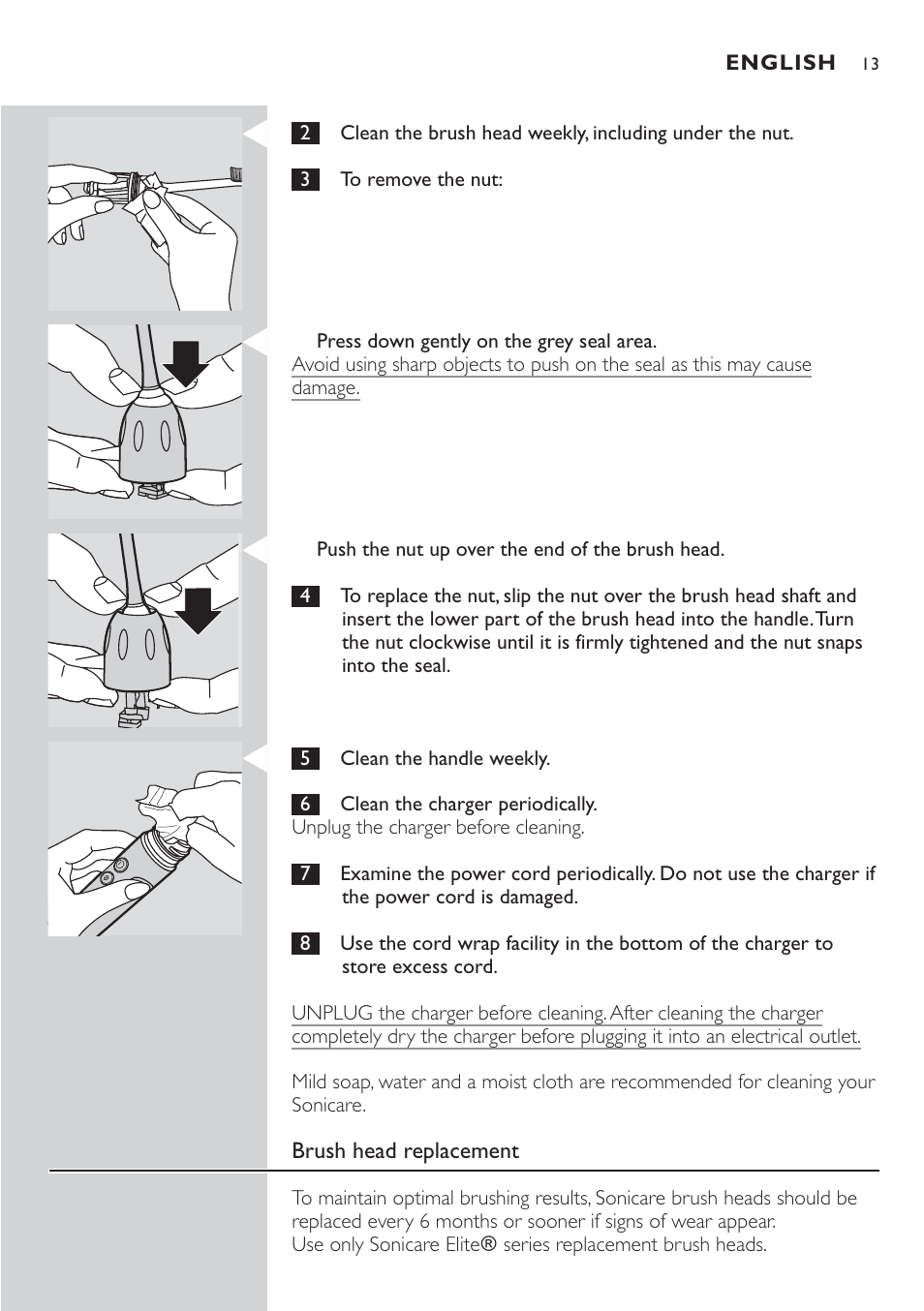 Philips Sonicare 7800 User Manual | Page 13 / 48