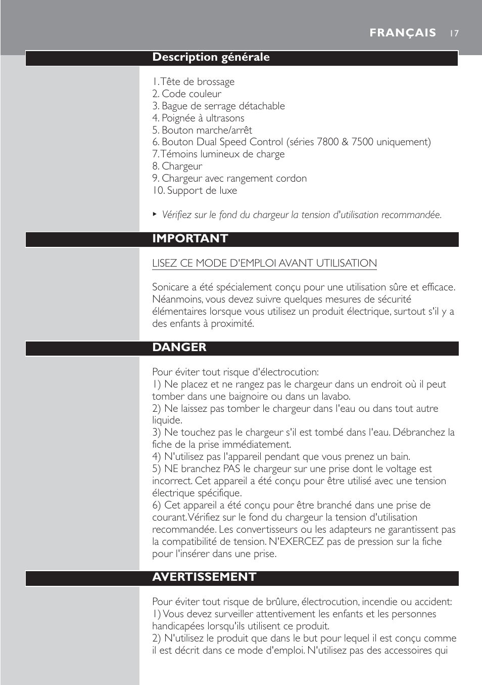 Philips Sonicare 7800 User Manual | Page 17 / 48