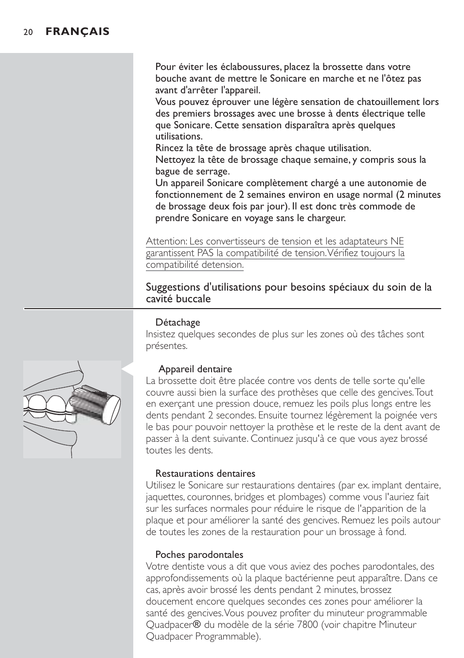 Philips Sonicare 7800 User Manual | Page 20 / 48