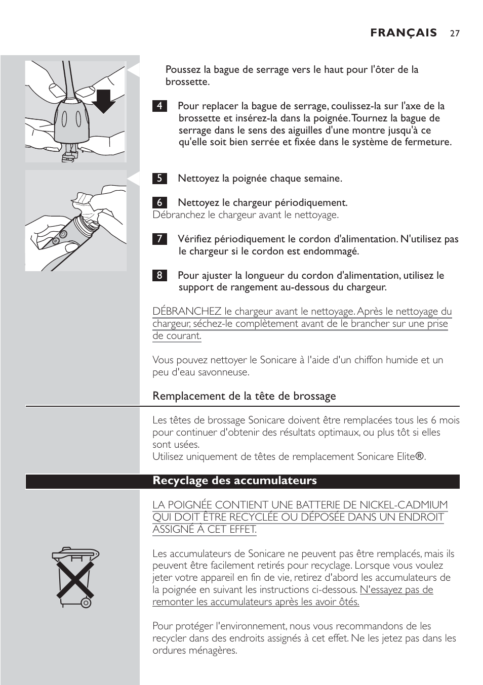 Philips Sonicare 7800 User Manual | Page 27 / 48