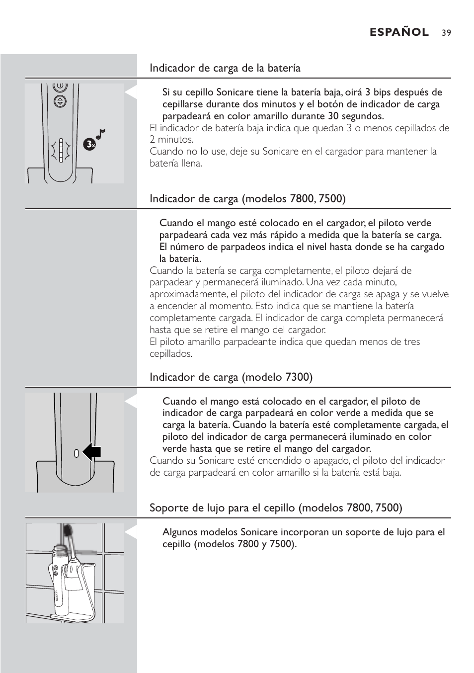 Philips Sonicare 7800 User Manual | Page 39 / 48