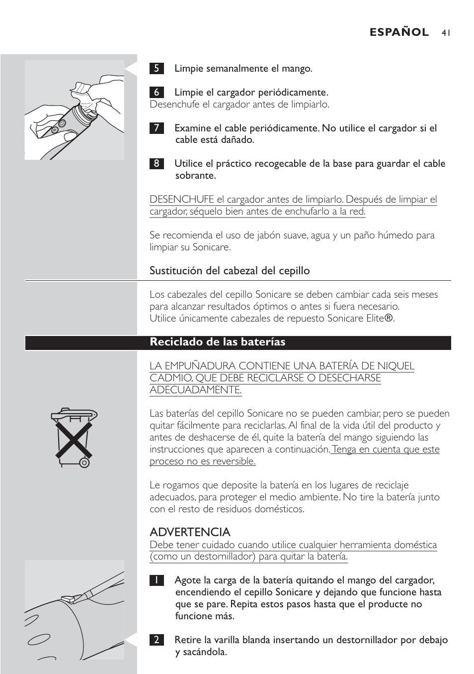 Philips Sonicare 7800 User Manual | Page 41 / 48