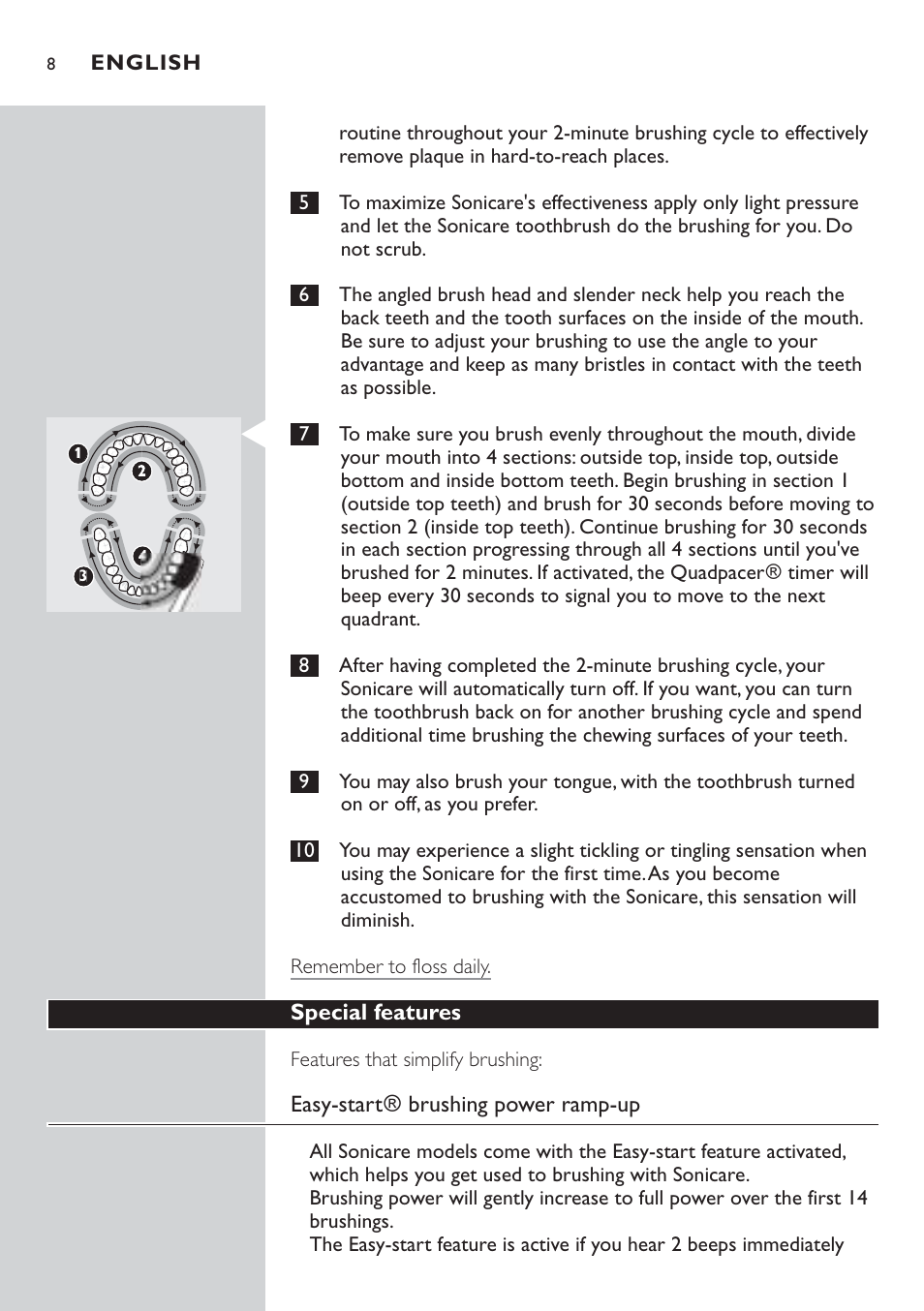 Philips Sonicare 7800 User Manual | Page 8 / 48