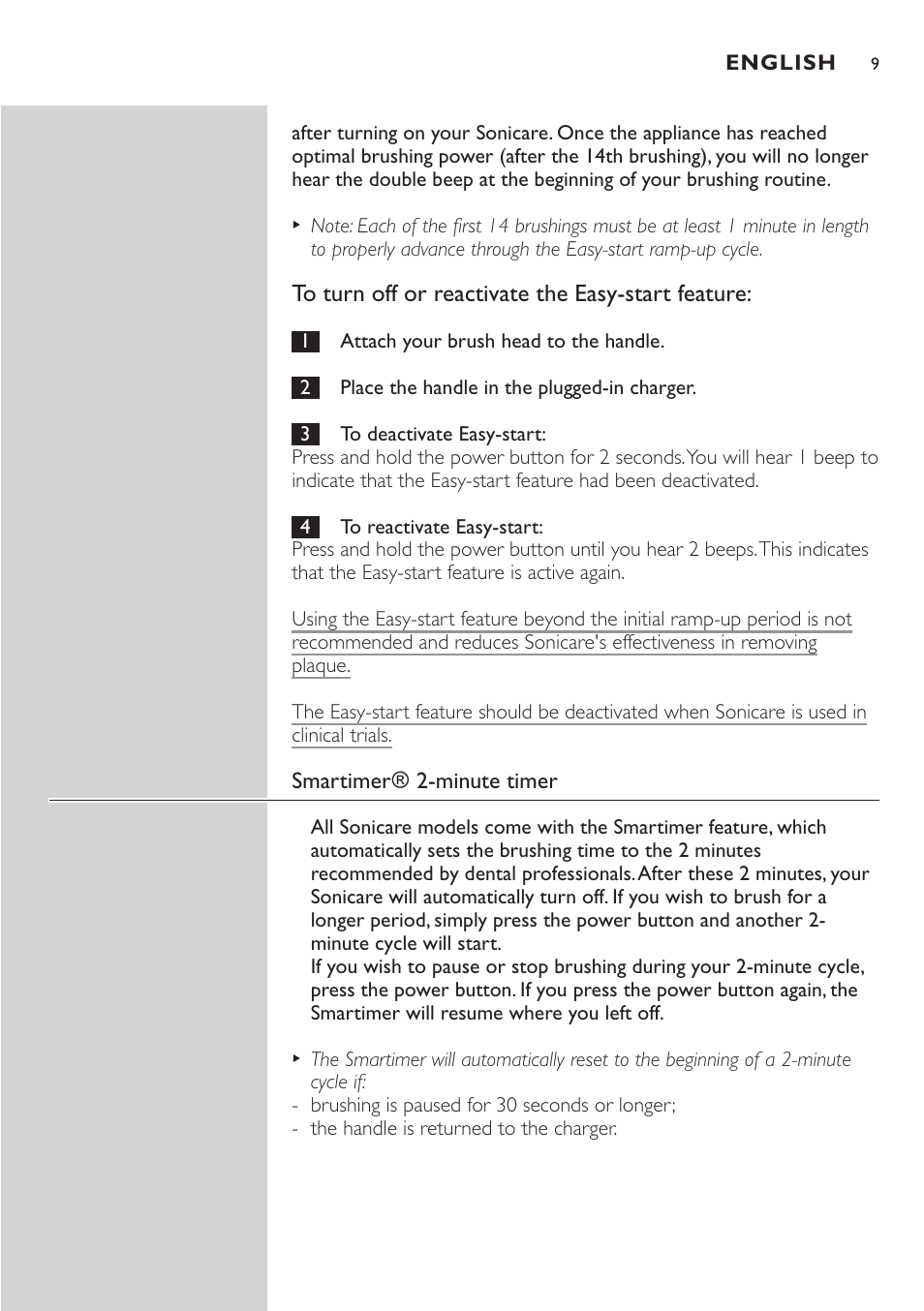 Philips Sonicare 7800 User Manual | Page 9 / 48