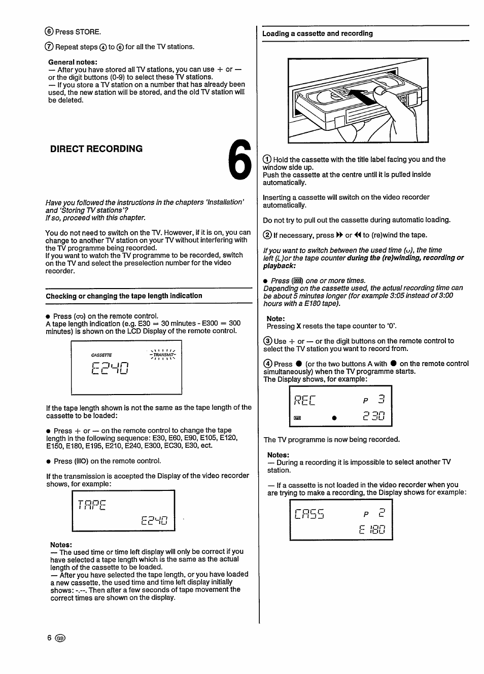 Direct recording | Philips VHS VR6393 User Manual | Page 10 / 26