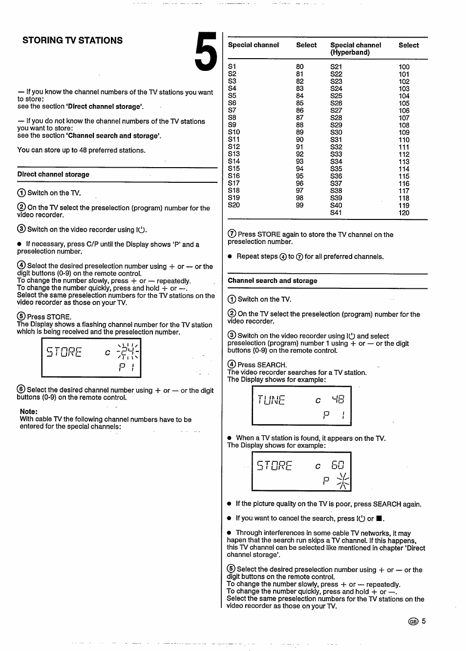 Storing tv stations | Philips VHS VR6393 User Manual | Page 9 / 26