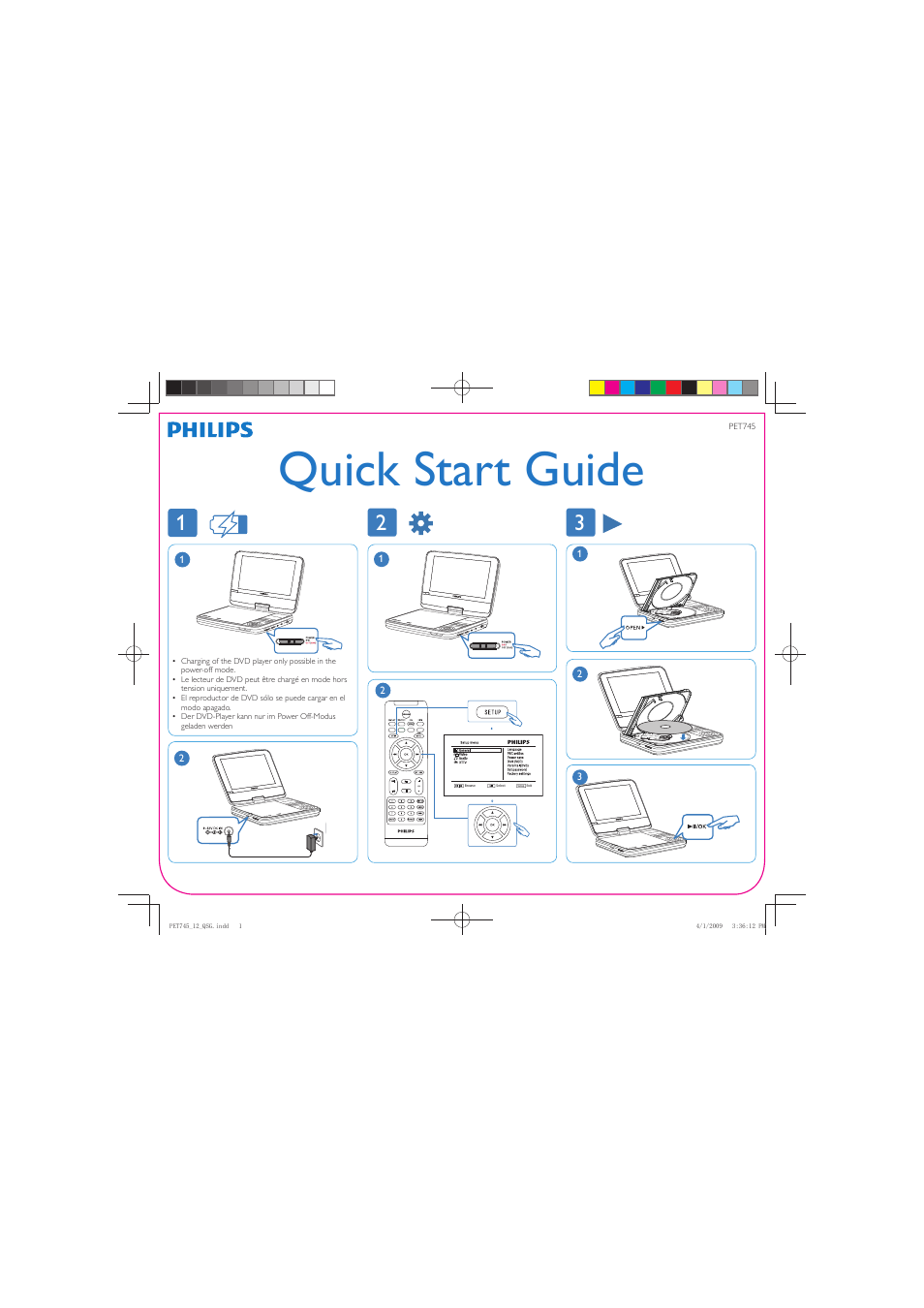 Philips PET745 User Manual | 2 pages