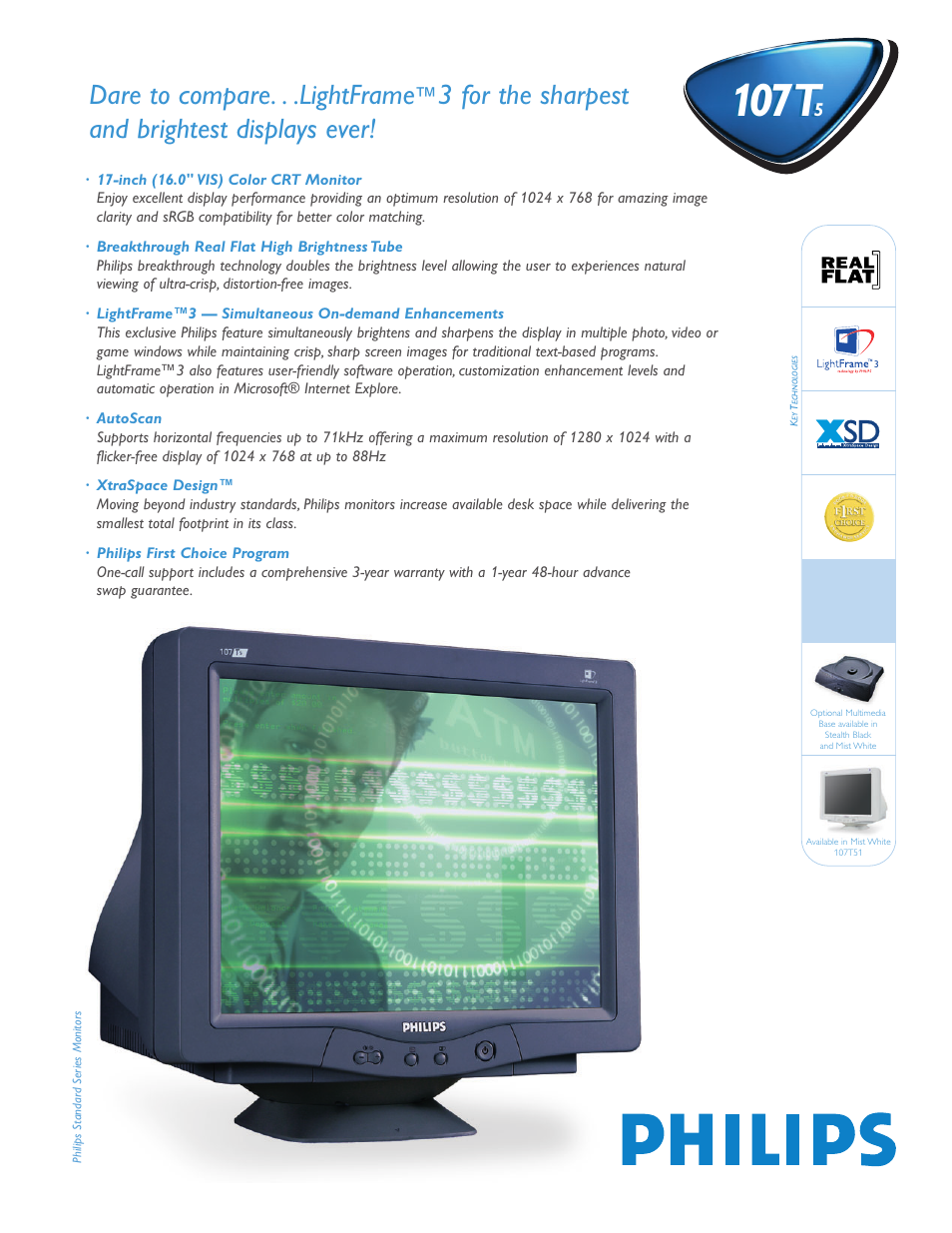 Philips 107T5 User Manual | 2 pages