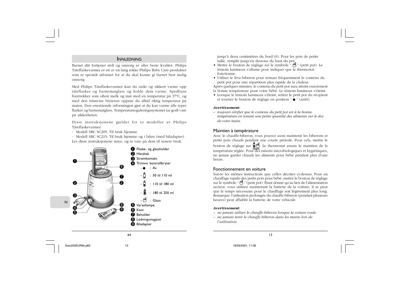 Philips SC205 User Manual | Page 13 / 38