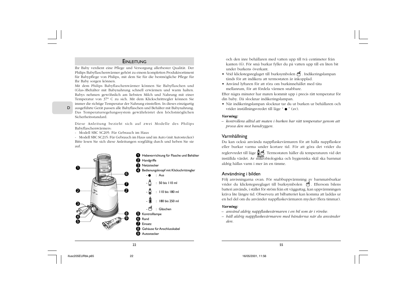 Philips SC205 User Manual | Page 22 / 38
