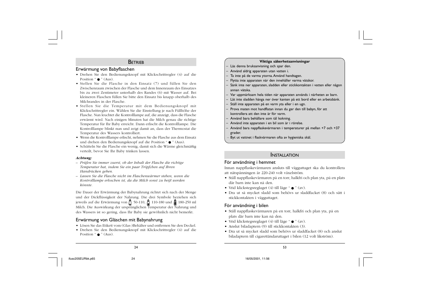 Philips SC205 User Manual | Page 24 / 38