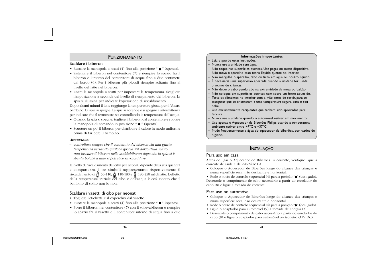 Philips SC205 User Manual | Page 36 / 38