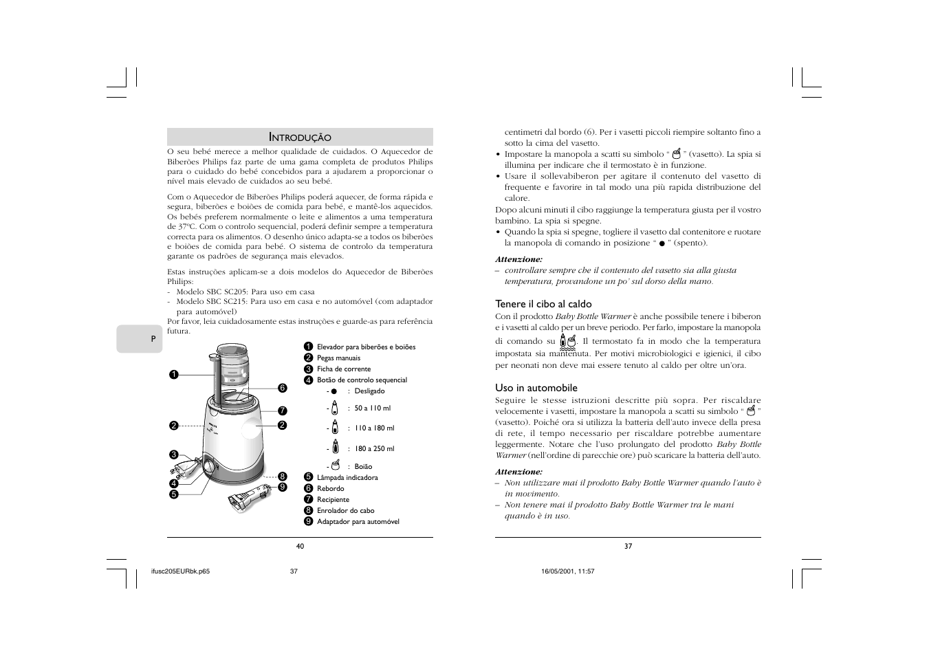 Philips SC205 User Manual | Page 37 / 38