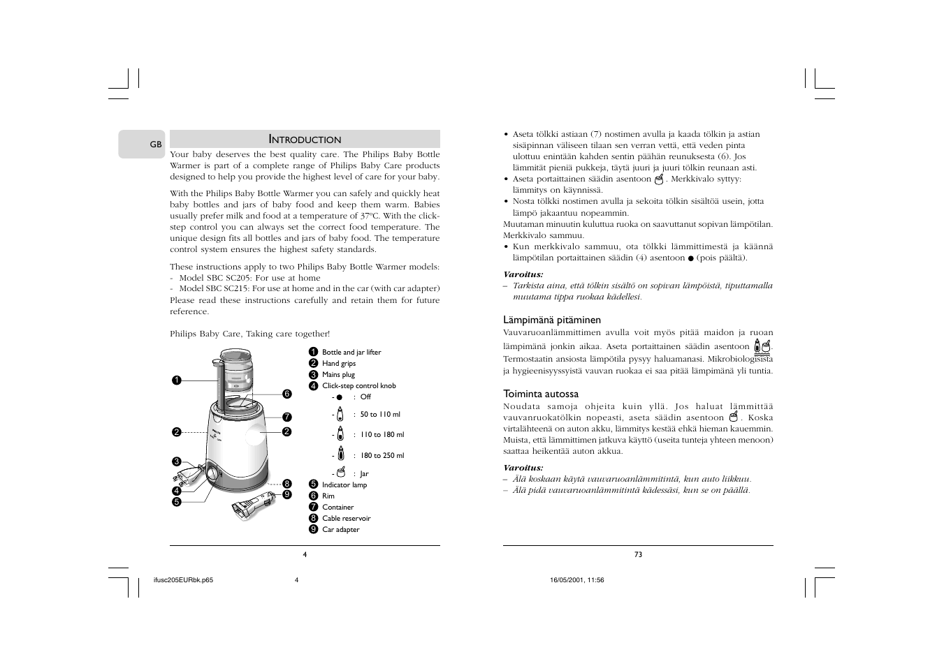 Philips SC205 User Manual | Page 4 / 38
