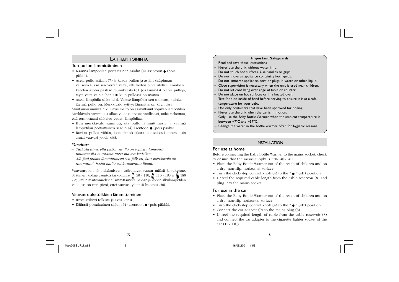 Philips SC205 User Manual | Page 5 / 38