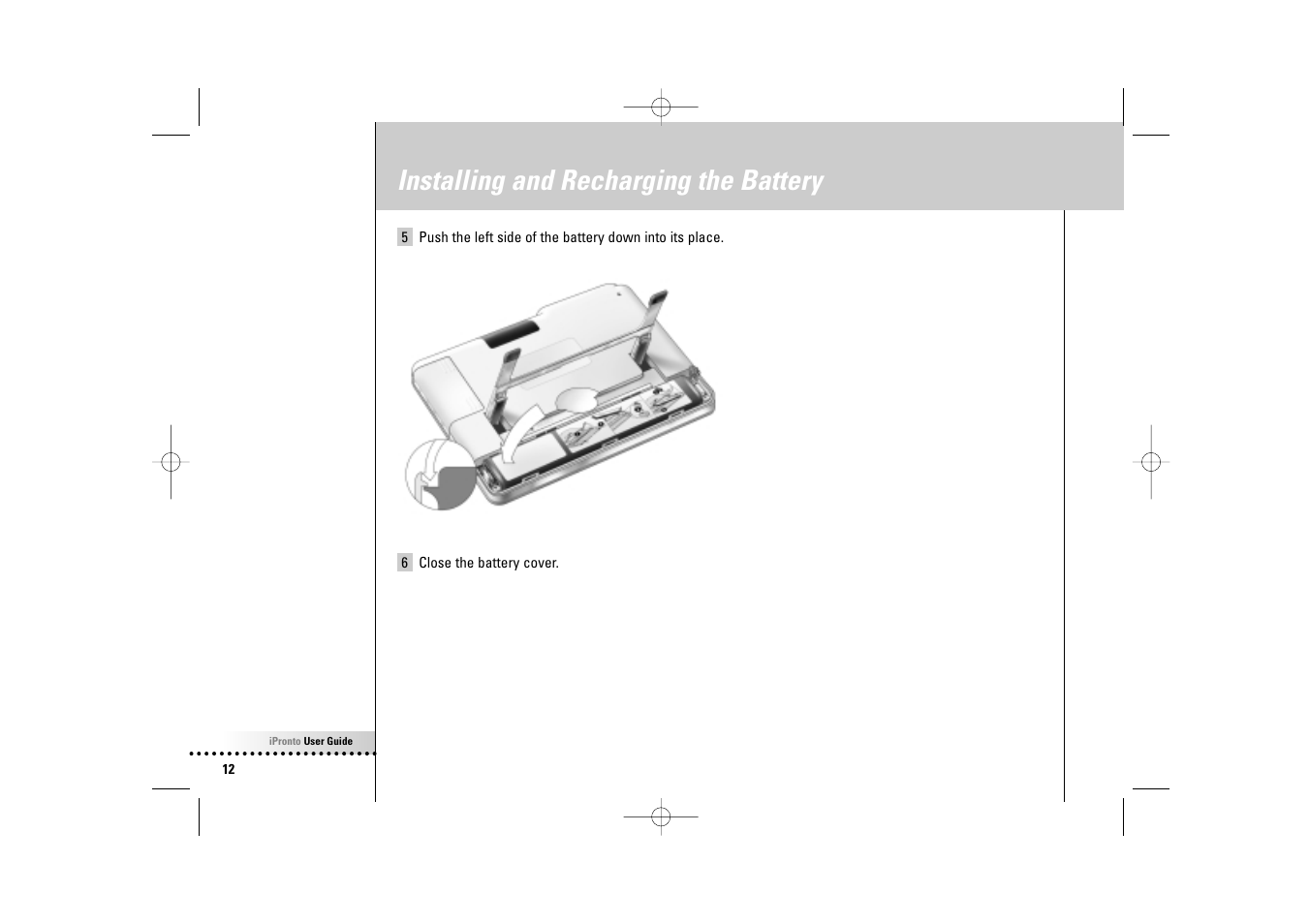 Installing and recharging the battery | Philips Wireless Equipment Box User Manual | Page 12 / 60