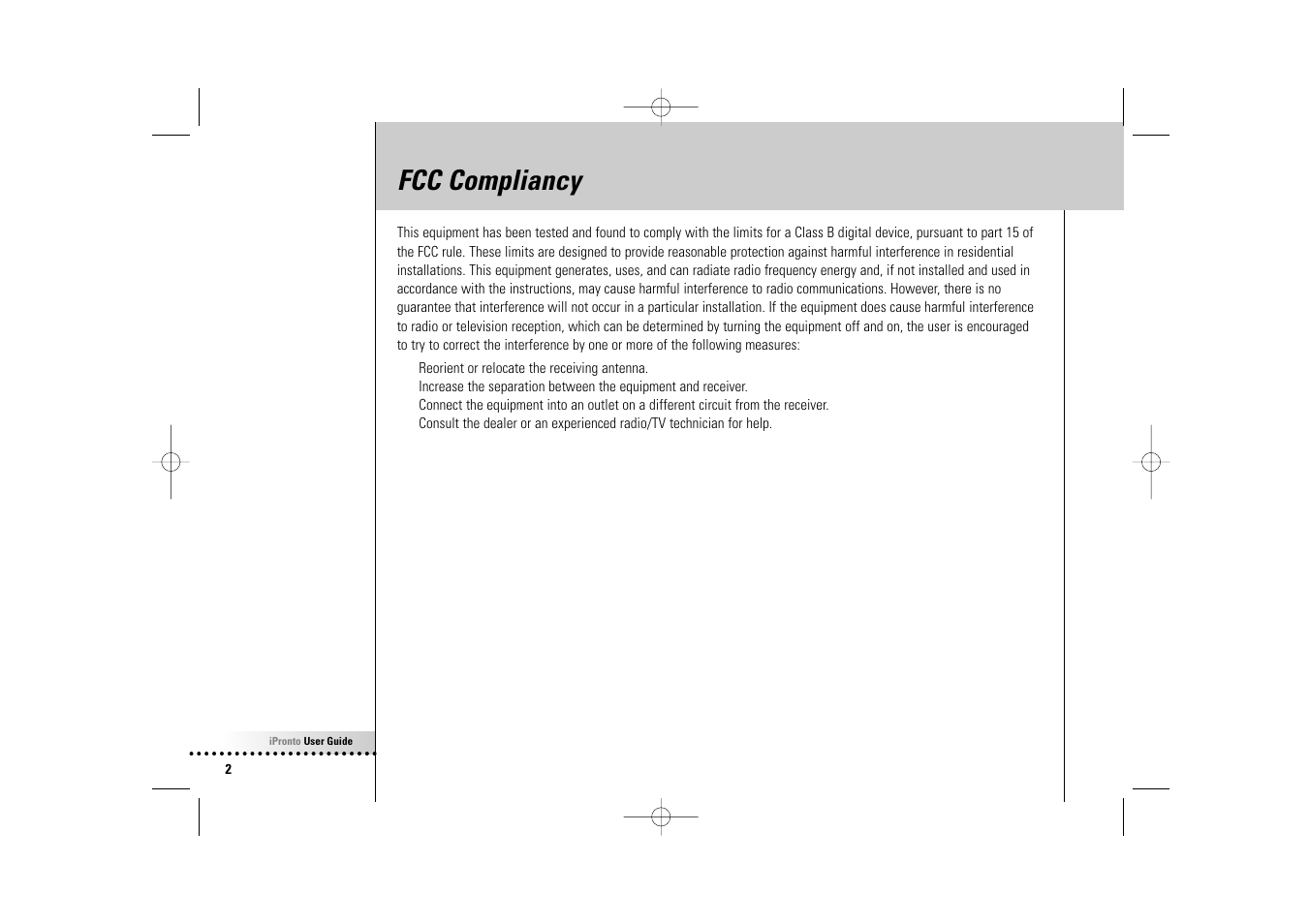 Fcc compliancy | Philips Wireless Equipment Box User Manual | Page 2 / 60
