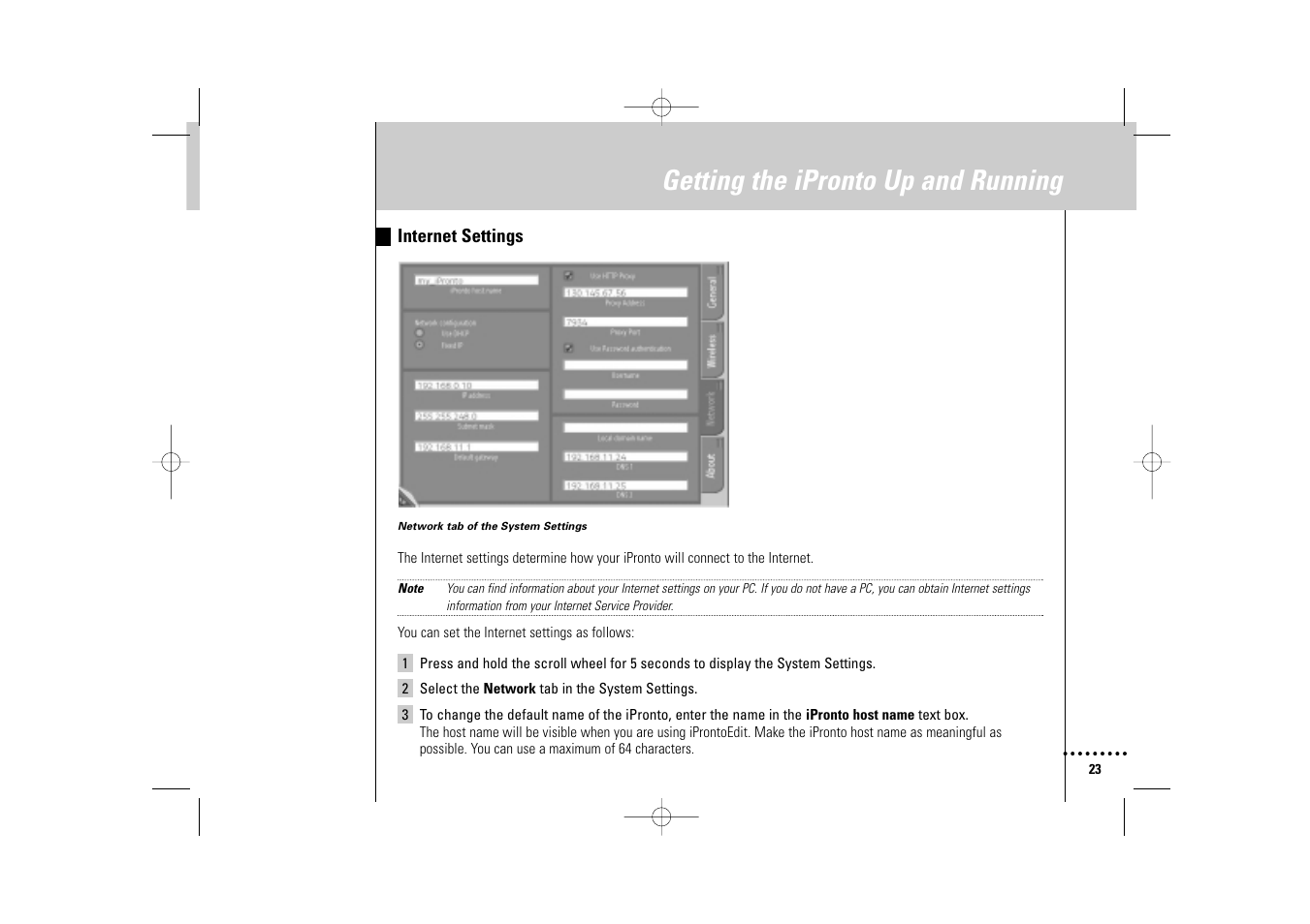 Getting the ipronto up and running | Philips Wireless Equipment Box User Manual | Page 23 / 60