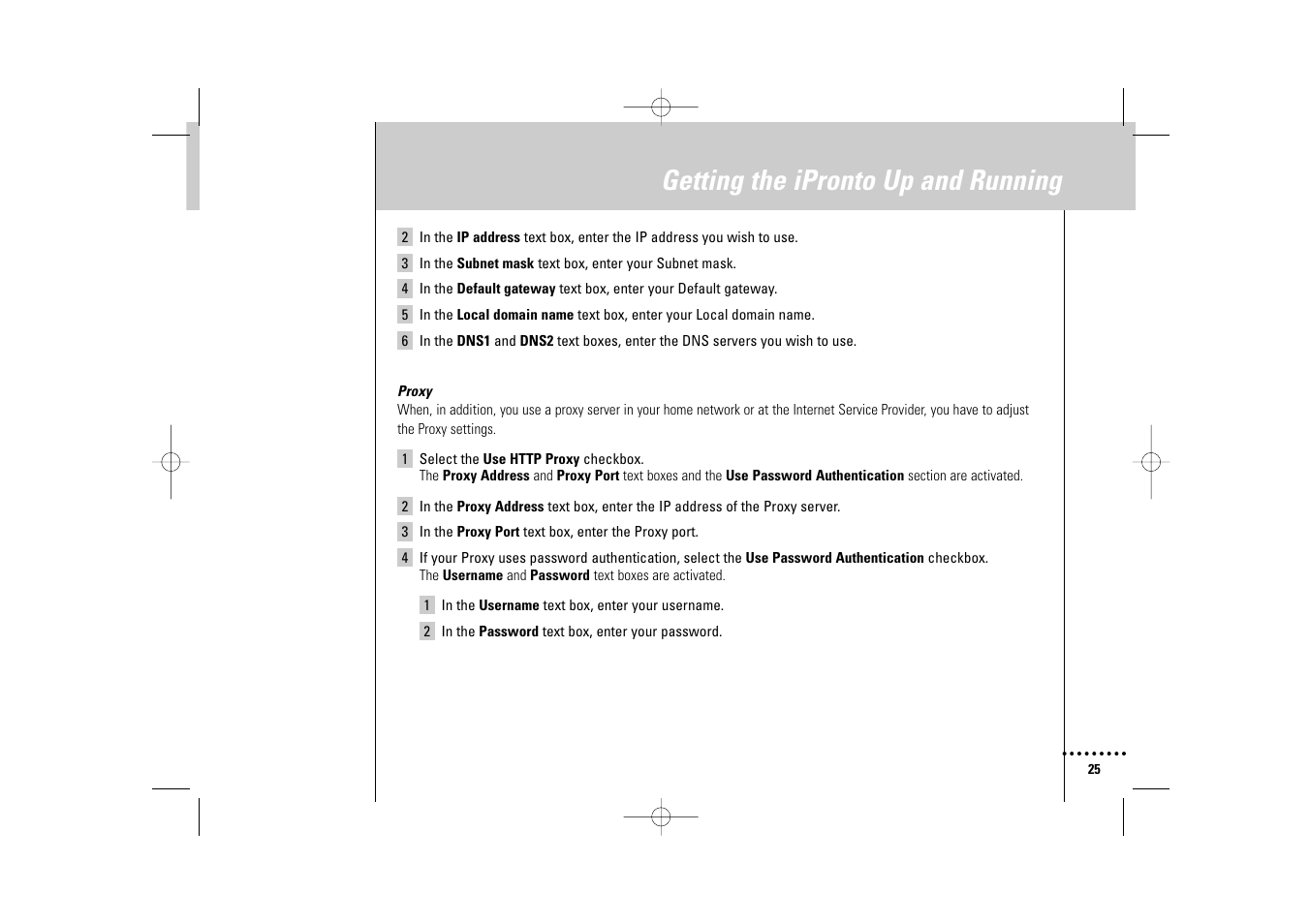 Getting the ipronto up and running | Philips Wireless Equipment Box User Manual | Page 25 / 60