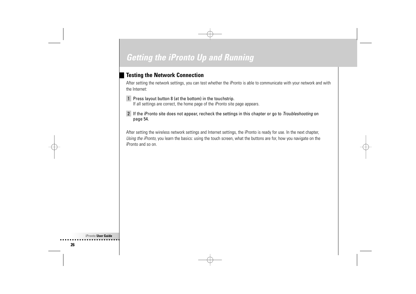 Getting the ipronto up and running | Philips Wireless Equipment Box User Manual | Page 26 / 60