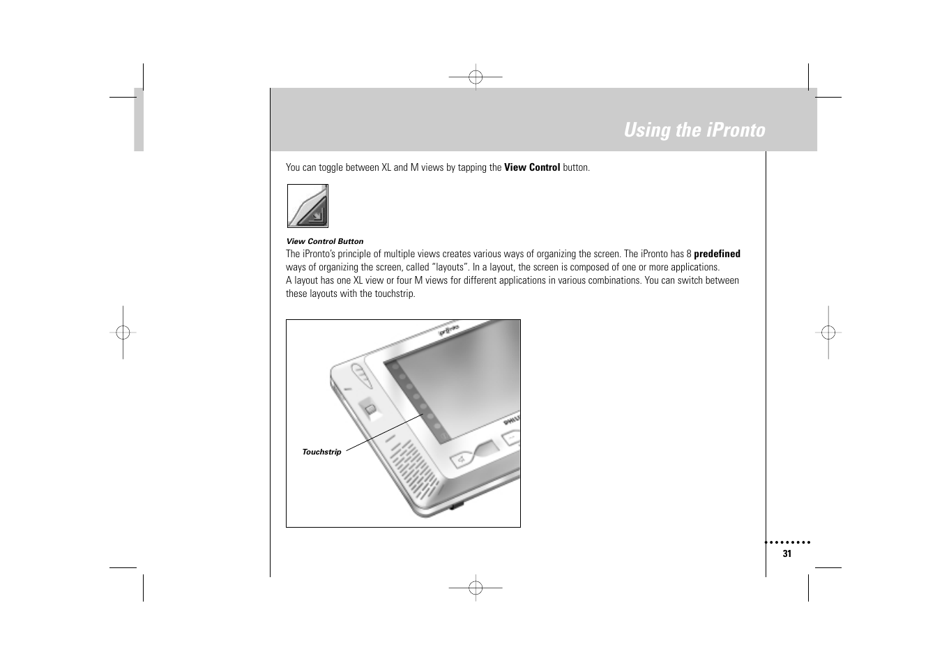 Using the ipronto | Philips Wireless Equipment Box User Manual | Page 31 / 60