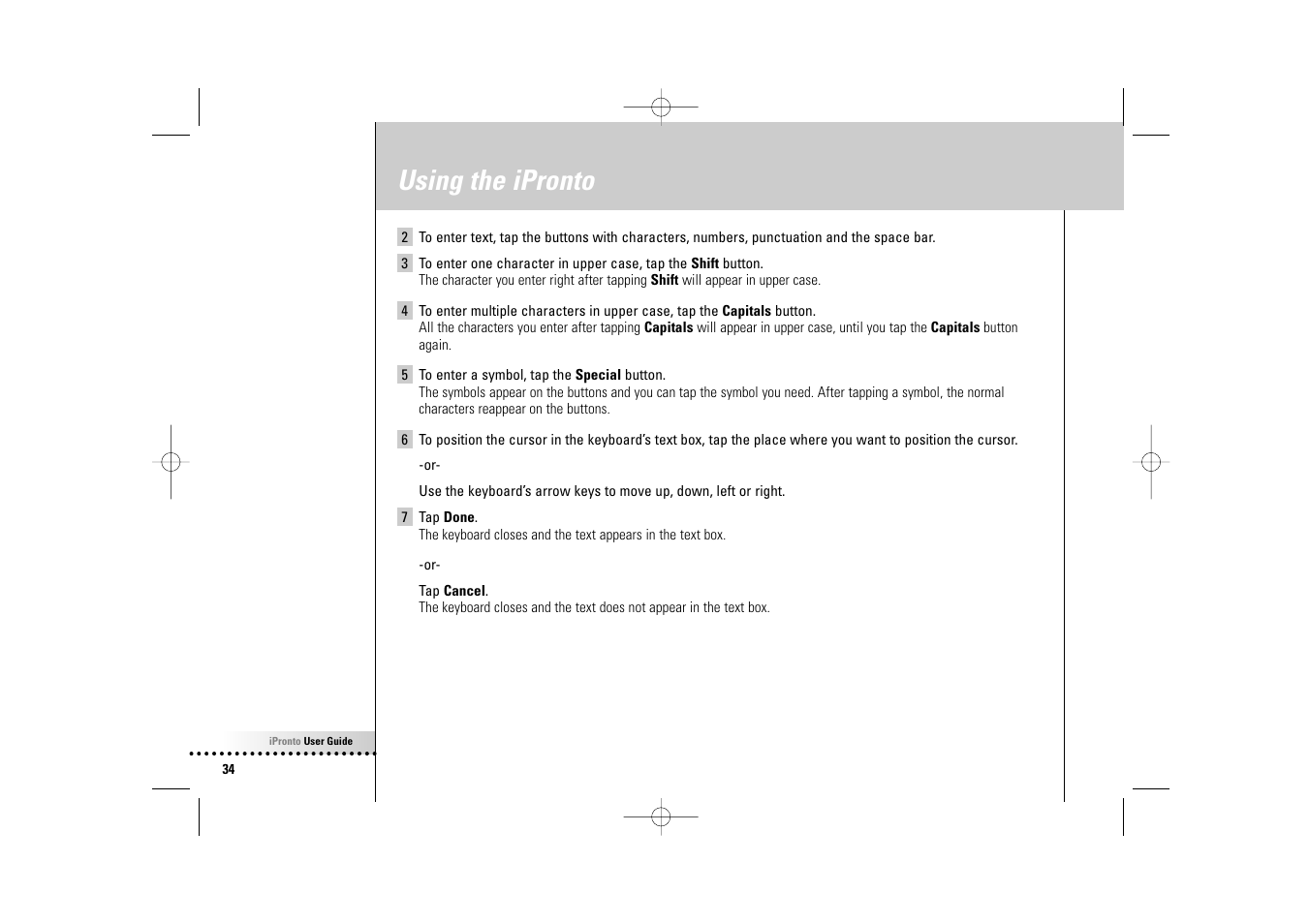 Using the ipronto | Philips Wireless Equipment Box User Manual | Page 34 / 60