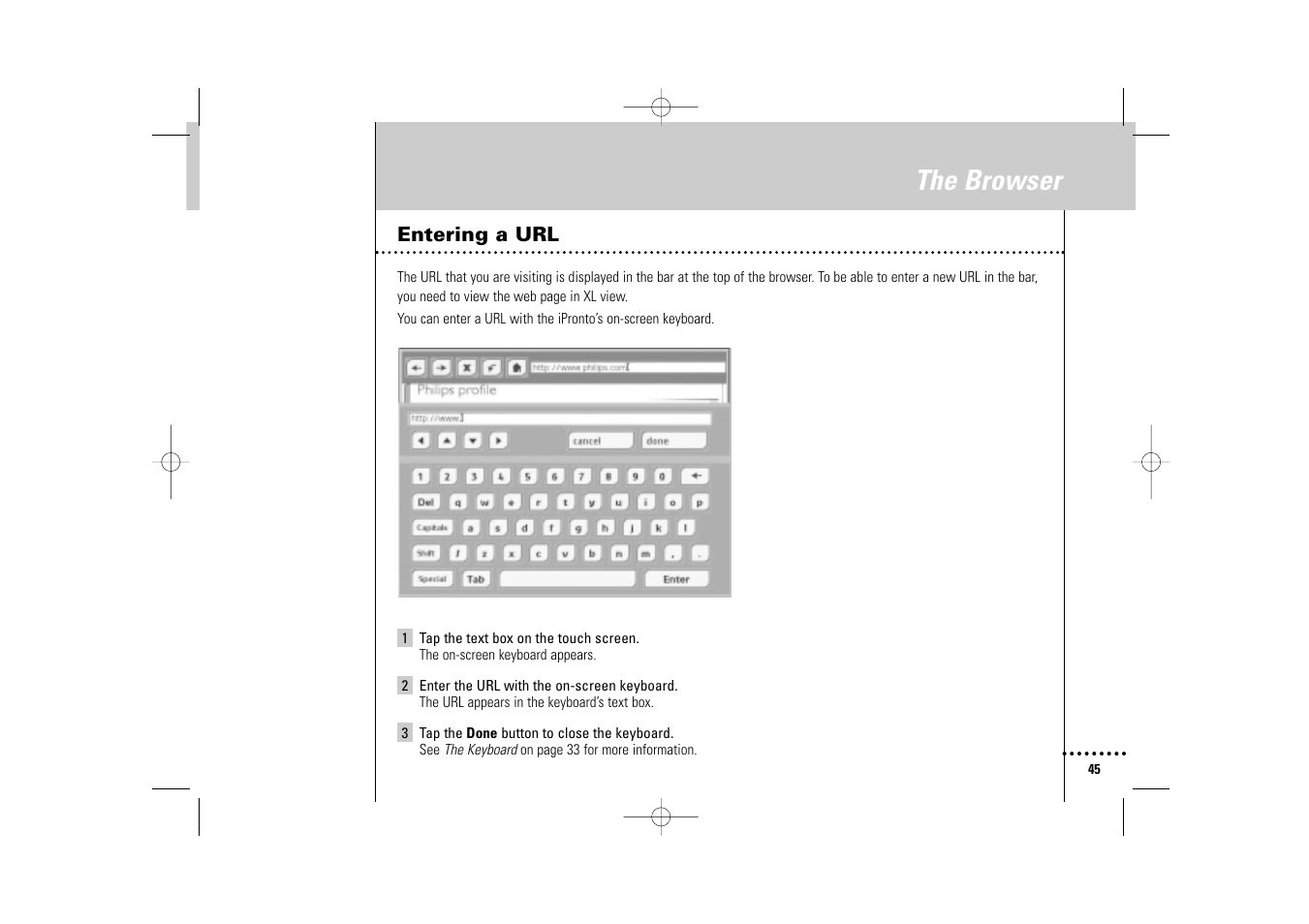 The browser | Philips Wireless Equipment Box User Manual | Page 45 / 60