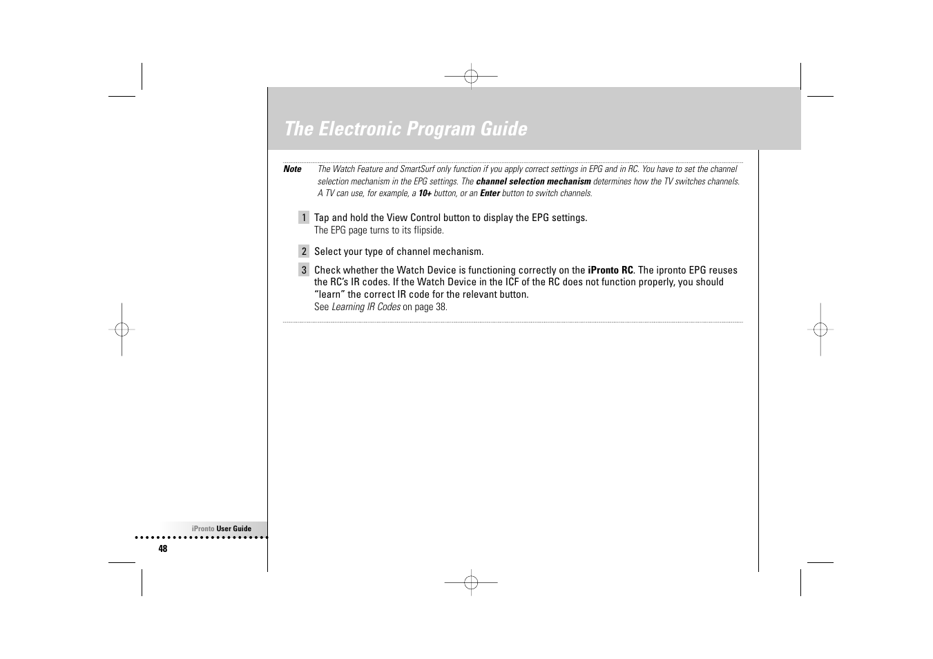 The electronic program guide | Philips Wireless Equipment Box User Manual | Page 48 / 60