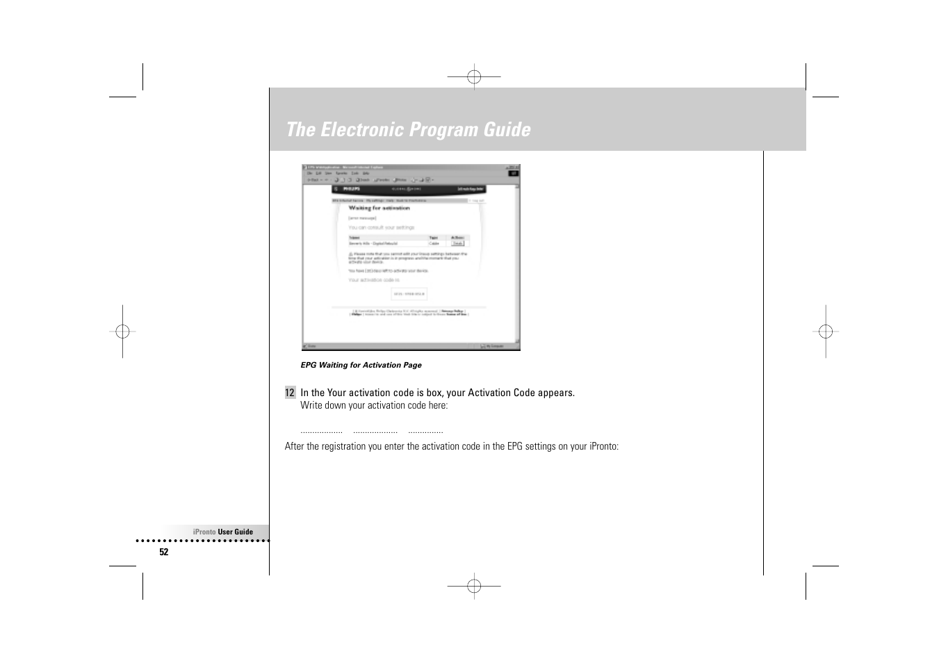 The electronic program guide | Philips Wireless Equipment Box User Manual | Page 52 / 60