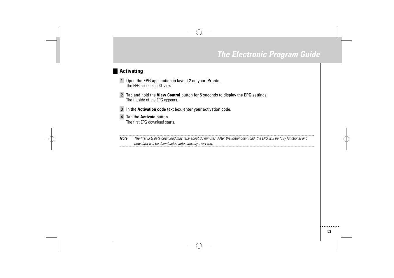 The electronic program guide | Philips Wireless Equipment Box User Manual | Page 53 / 60