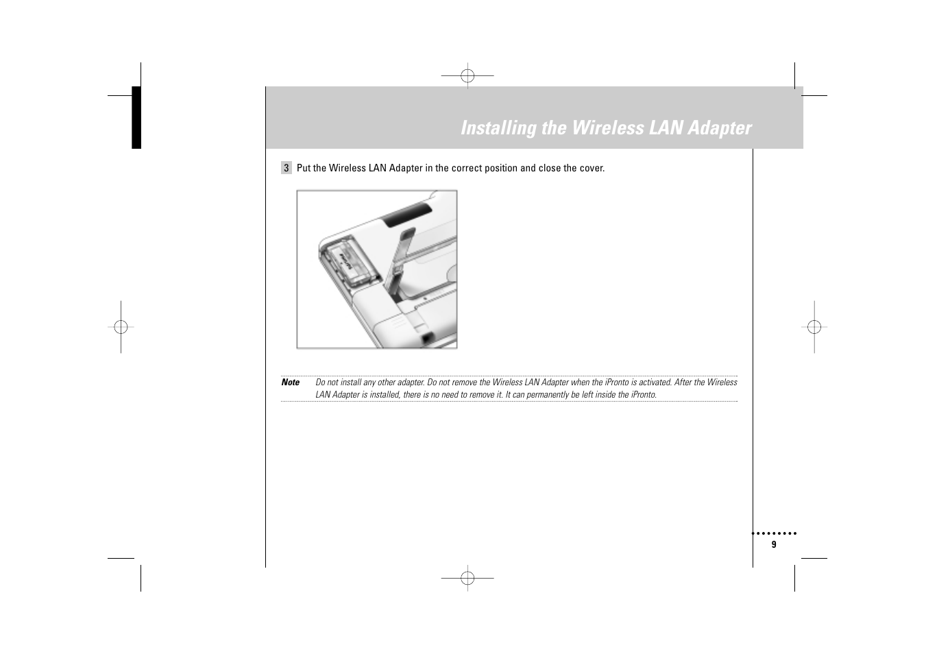 Installing the wireless lan adapter | Philips Wireless Equipment Box User Manual | Page 9 / 60