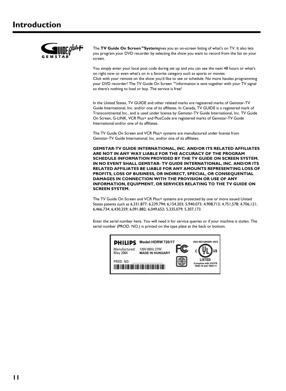Introduction | Philips HDRW 720/17 User Manual | Page 18 / 90