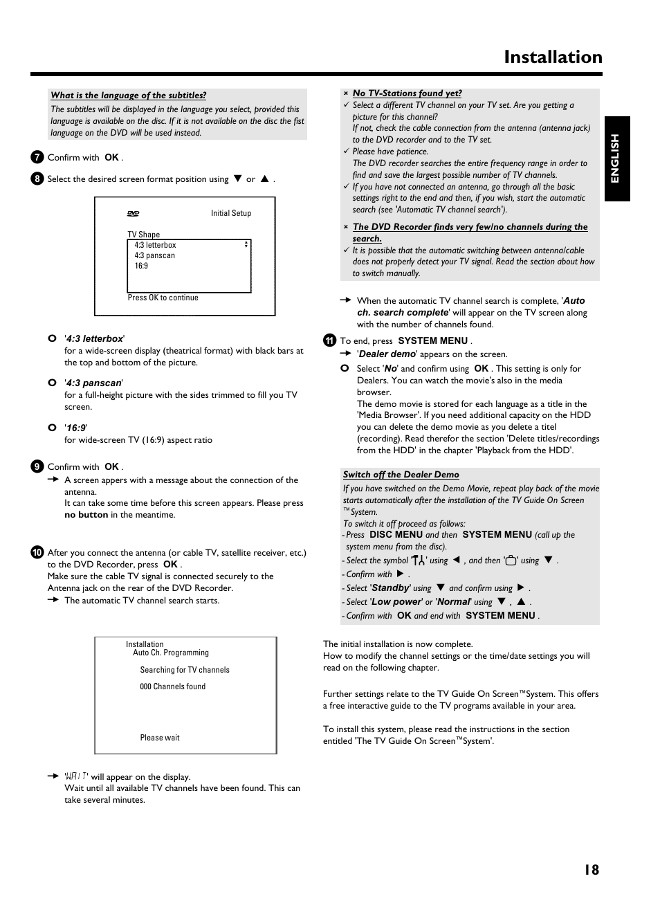 Installation | Philips HDRW 720/17 User Manual | Page 25 / 90