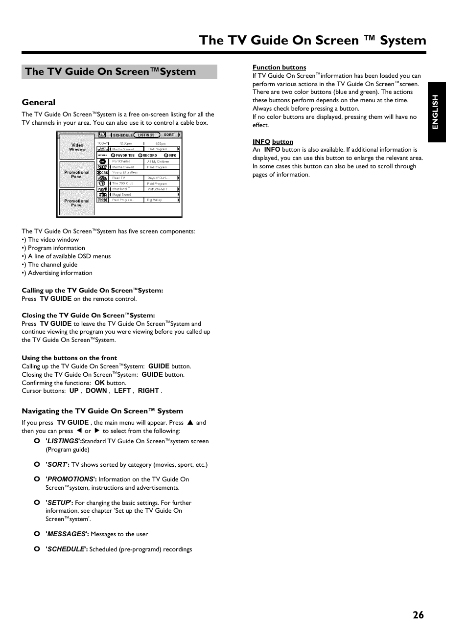 The tv guide on screensystem, General, The tv guide on screen ™ system | 26 the tv guide on screen™system | Philips HDRW 720/17 User Manual | Page 33 / 90