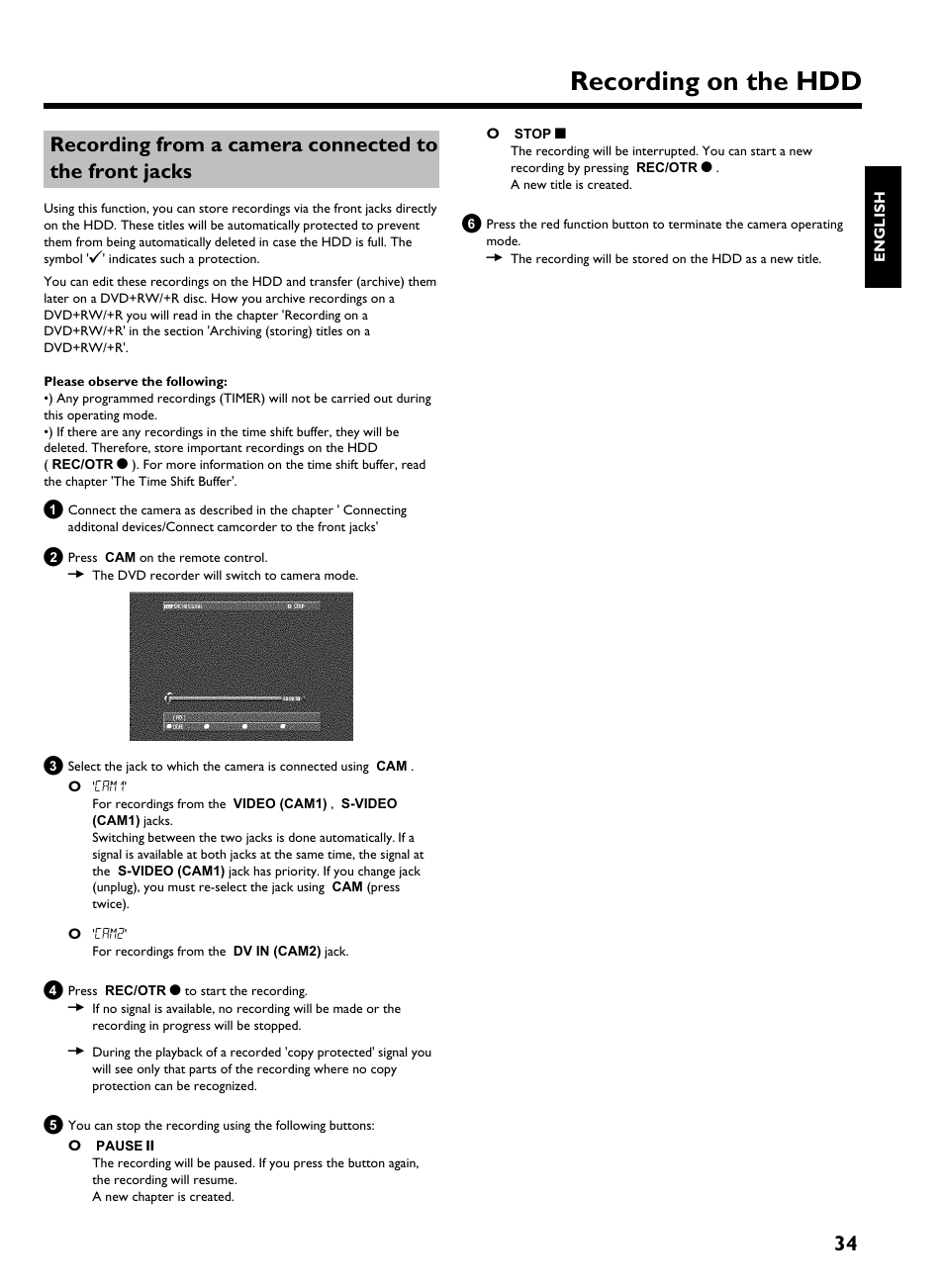 Recording on the hdd | Philips HDRW 720/17 User Manual | Page 41 / 90