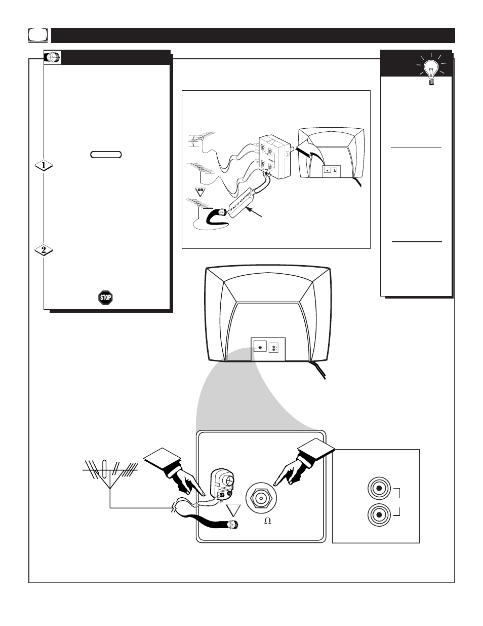 Tv (b, Tv c, Ooking | Asic, Ntenna, Onnections | Philips 13PR19C1 User Manual | Page 6 / 40