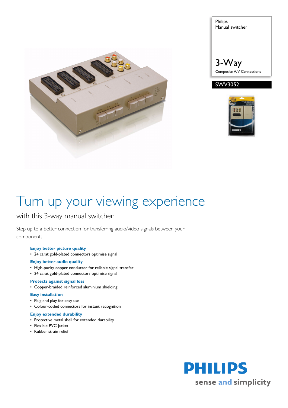 Philips SWV3052 User Manual | 2 pages