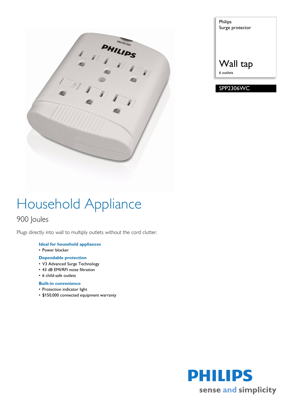 Philips SPP2306WC User Manual | 2 pages