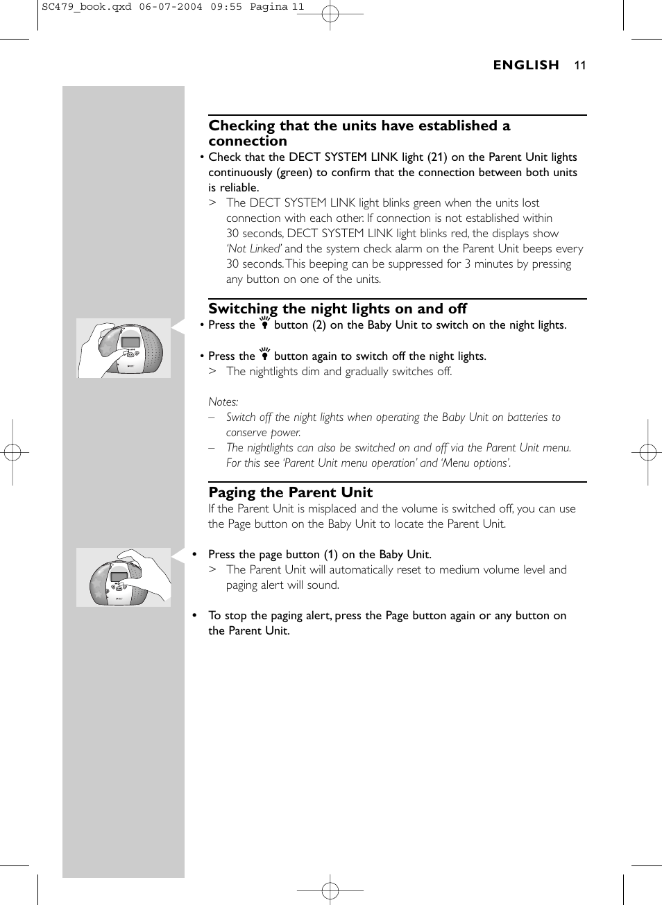 Philips Dect SC479 User Manual | Page 11 / 18