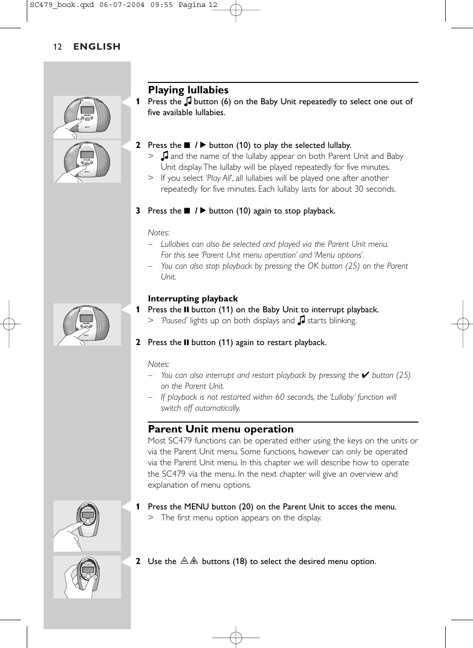 Philips Dect SC479 User Manual | Page 12 / 18