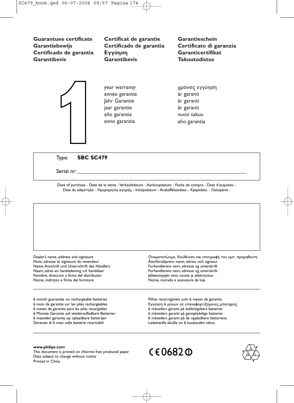 Philips Dect SC479 User Manual | Page 18 / 18