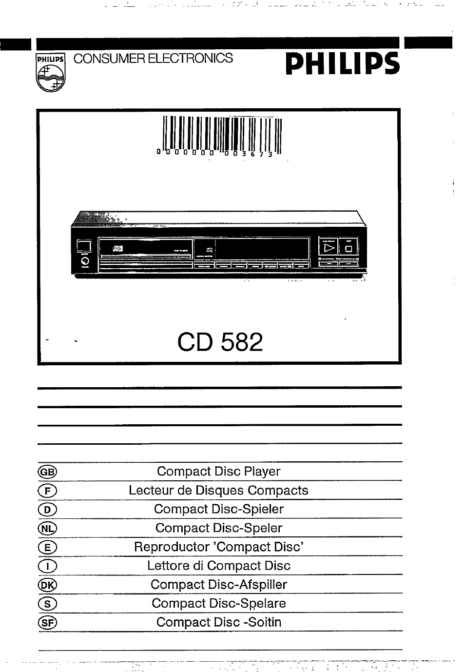 Philips CD 582 User Manual | 11 pages