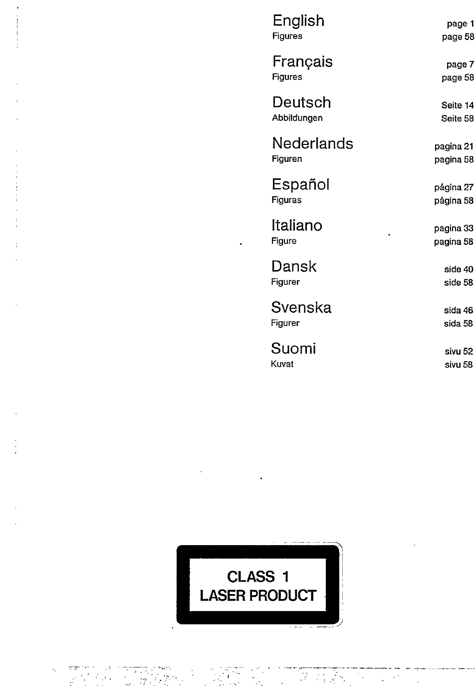 English, Français, Deutsch | Nederlands, Español, Italiano, Dansk, Svenska, Suomi | Philips CD 582 User Manual | Page 2 / 11